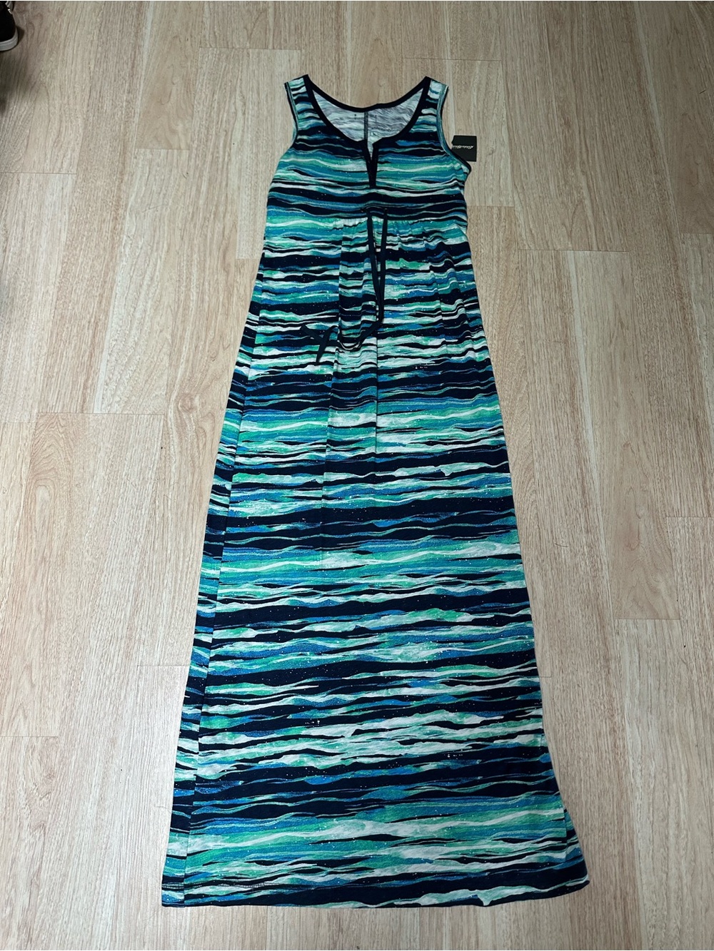 Striped Blue & Teal Maxi Dress by Eddie Bauer Size S